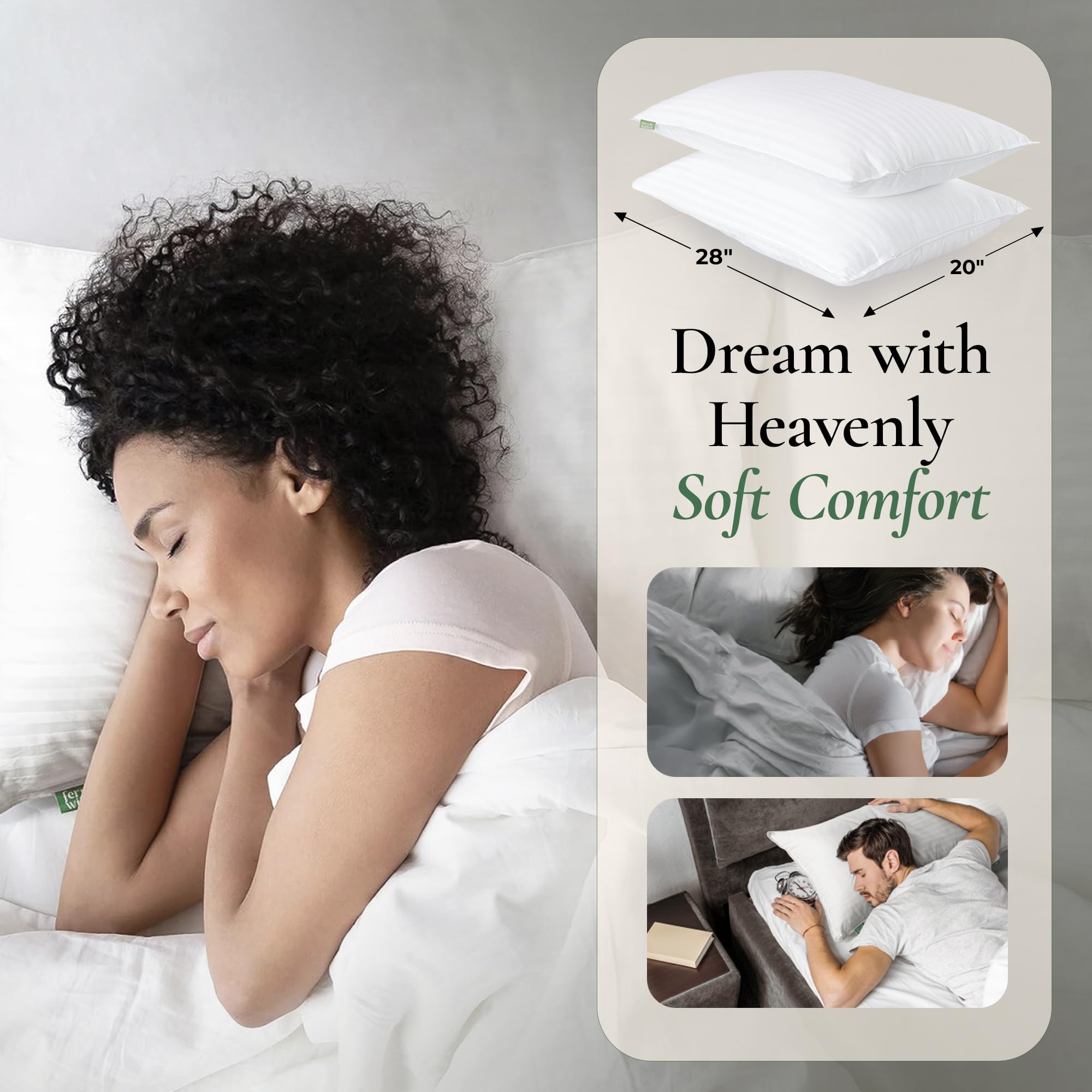 Fern and Willow gel-infused fill provides cooling comfort for hot sleepers.