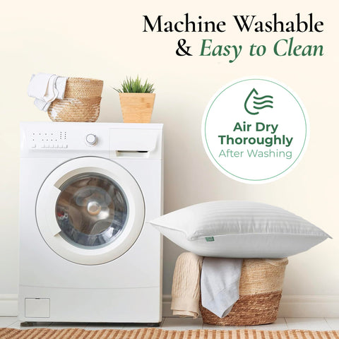 Fern and Willow machine-washable pillows stay fluffy after washing.