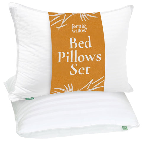 Fern and Willow premium queen pillows showcase softness and cloud-like support.