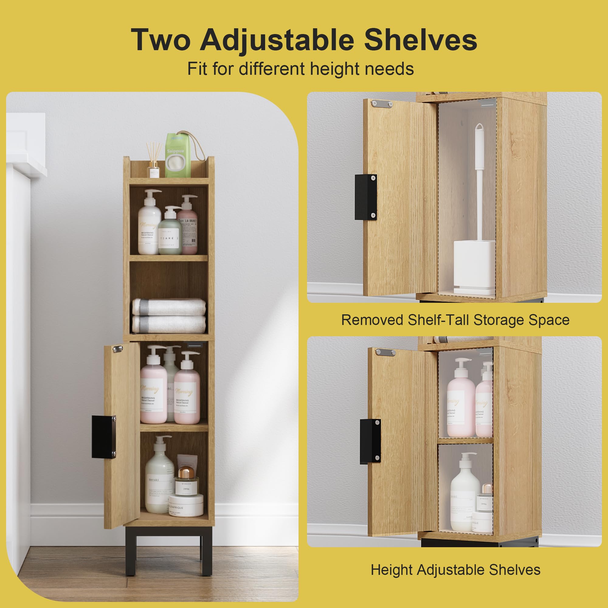 FerniTry multi-level storage balances toiletries and daily essentials