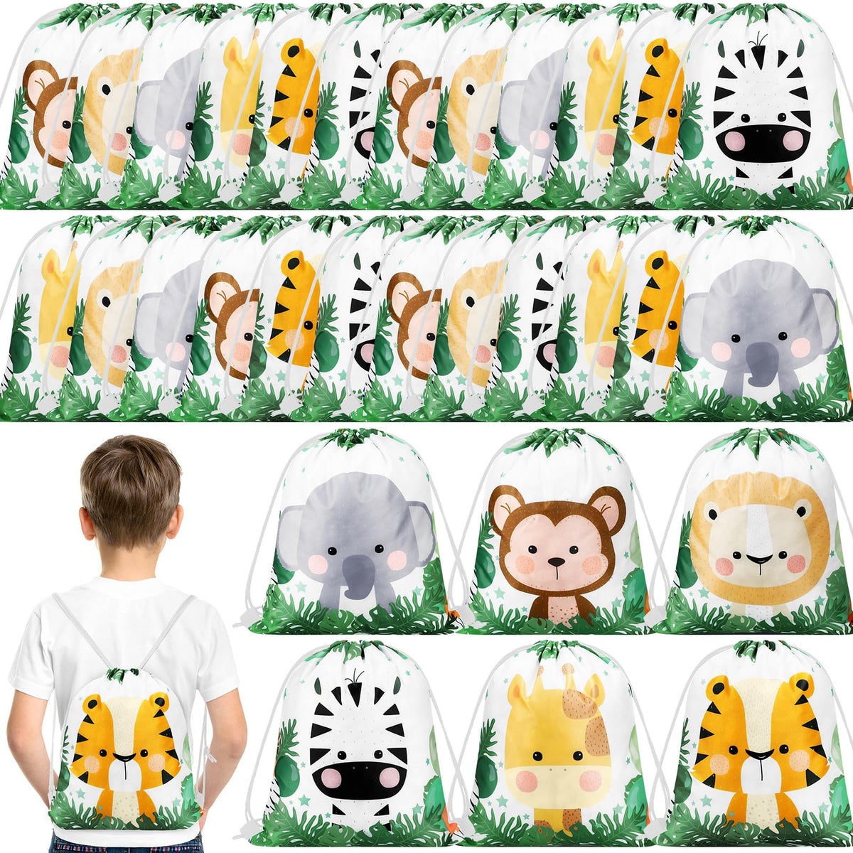 Ferraycle safari drawstring bag with giraffe design for party favors and gifts