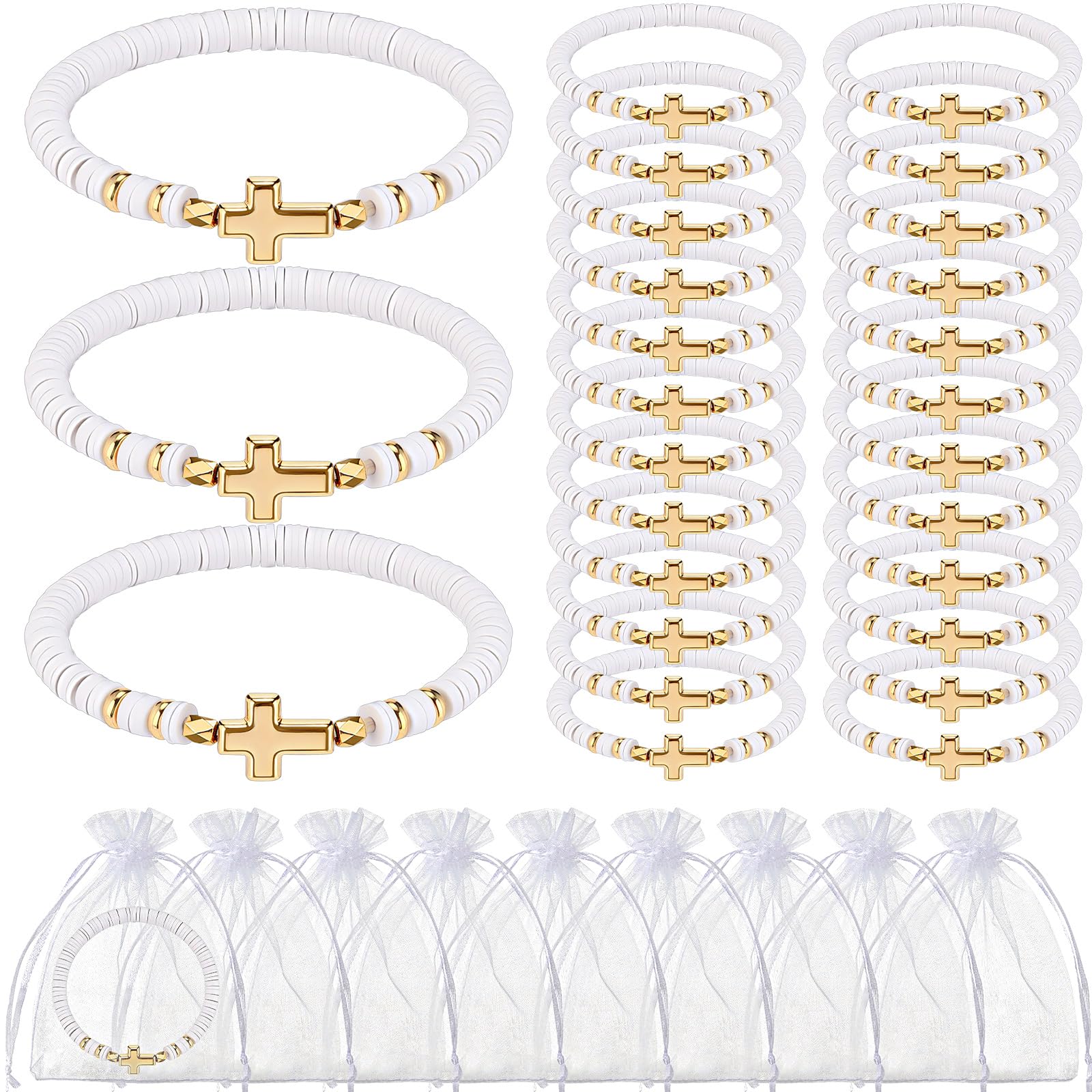 Ferreve cross bracelets bulk set for ceremonies, ideal for baptisms and church events.