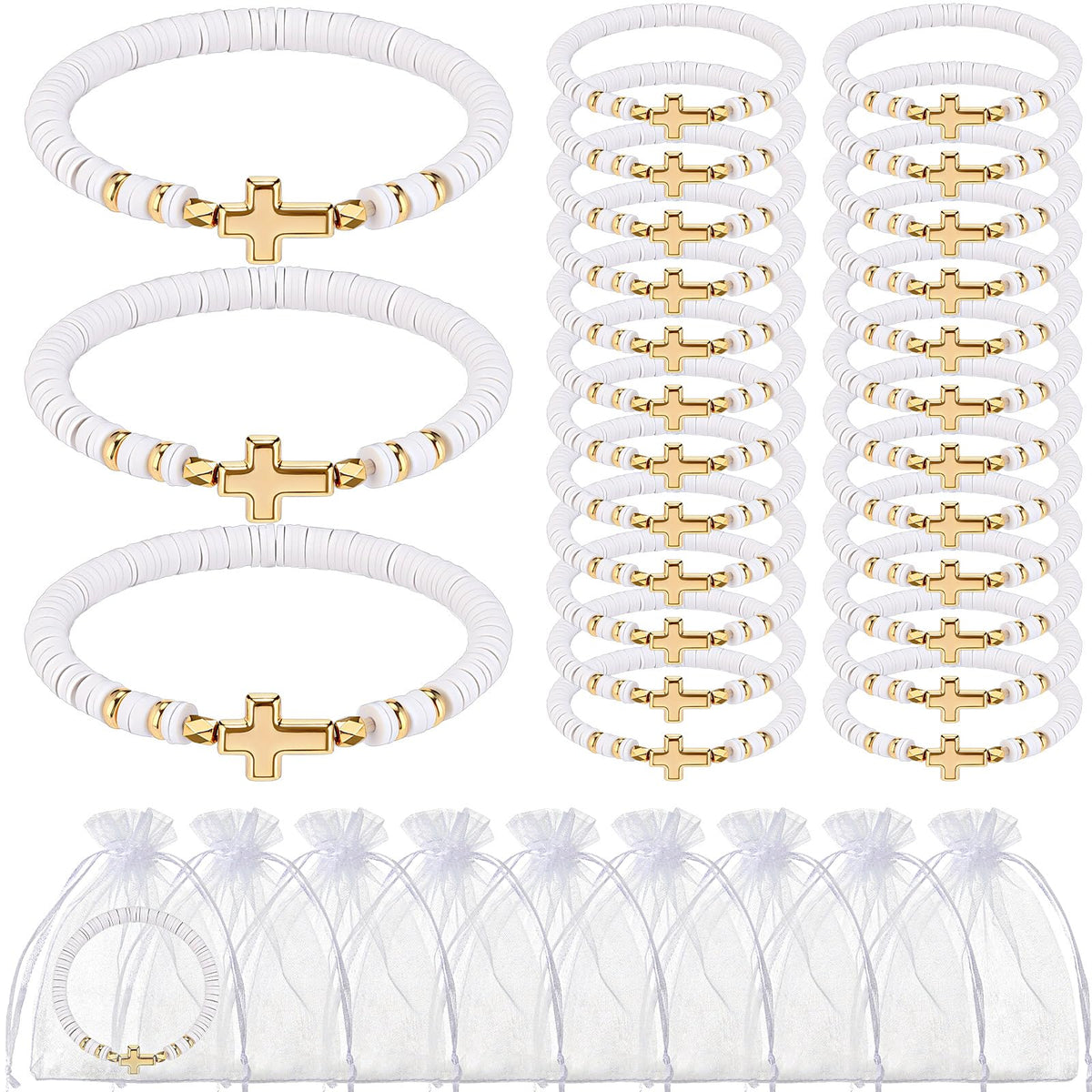 Ferreve cross bracelets bulk set for ceremonies, ideal for baptisms and church events.