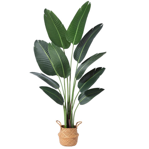 Ferrgoal Bird of Paradise artificial plant in pot adds vibrant greenery to any room.