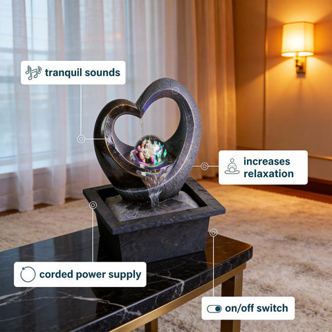 Ferrisland crystal-spin-ball accent adds a modern decorative focal point.
