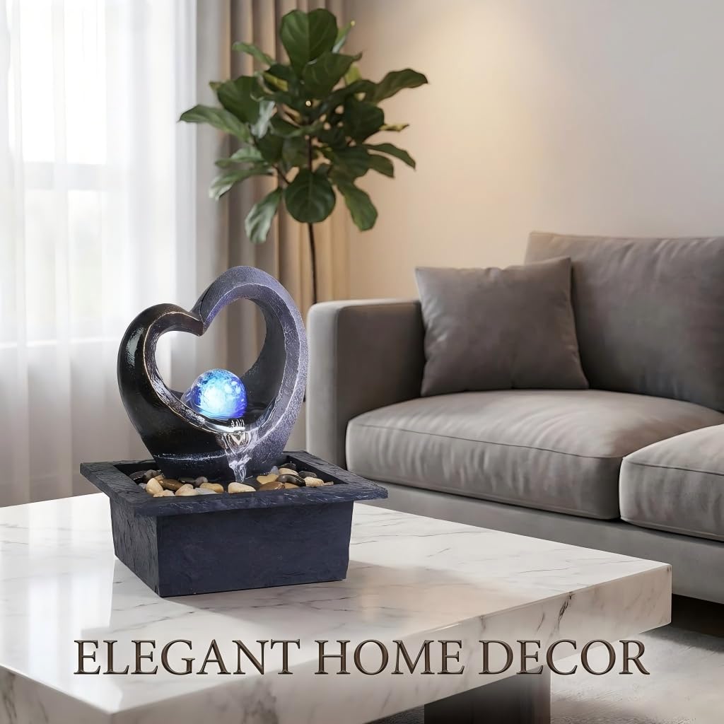 Ferrisland polyresin tabletop fountain is lightweight and durable for everyday use.