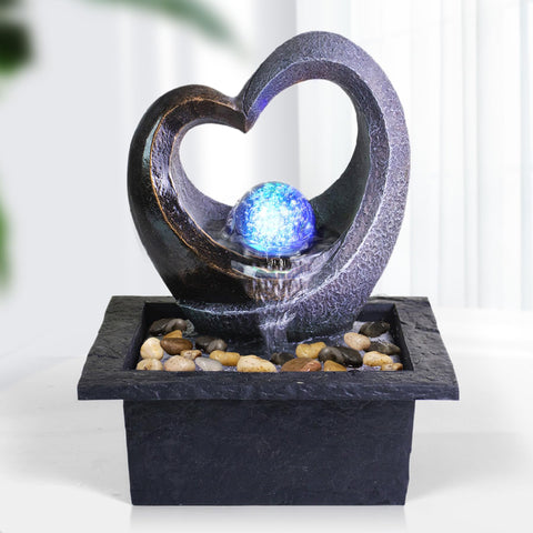 Ferrisland heart-light tabletop fountain creates soothing ambiance for home or office.