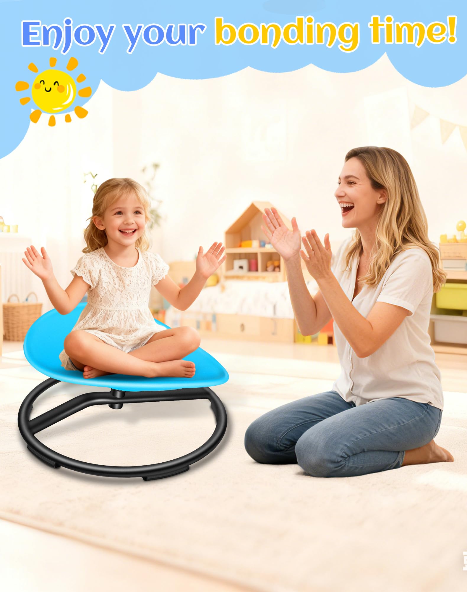 FERUERW spinning chair blue durability for long-lasting use
