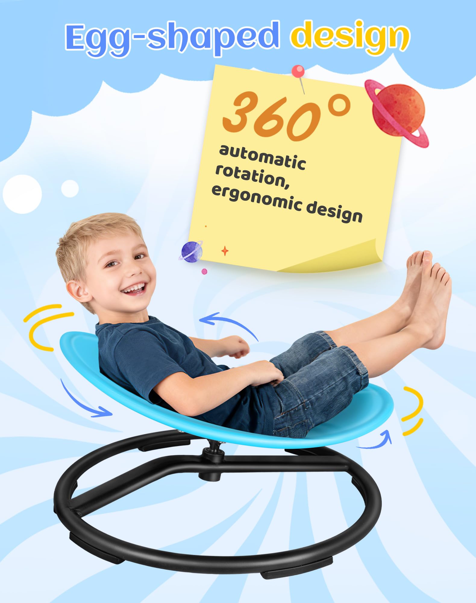 FERUERW spinning chair blue sensory play promotes engagement and exploration