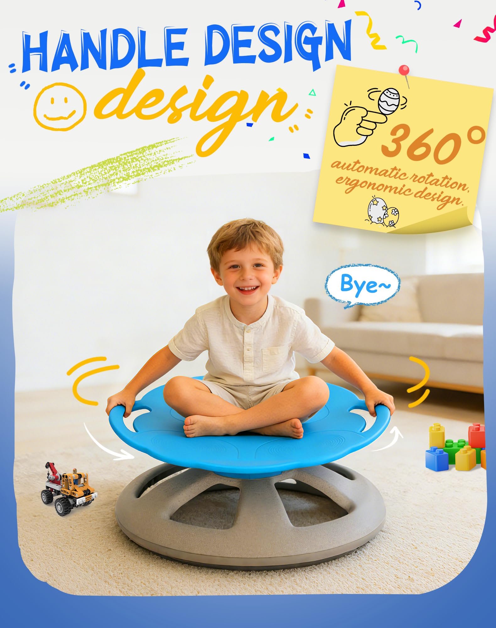 Sensory swivel design from FERUERW encourages focus and coordination.