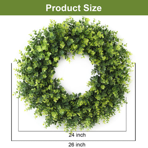 FestalMart 26-inch wreath full view on door showcasing generous foliage.