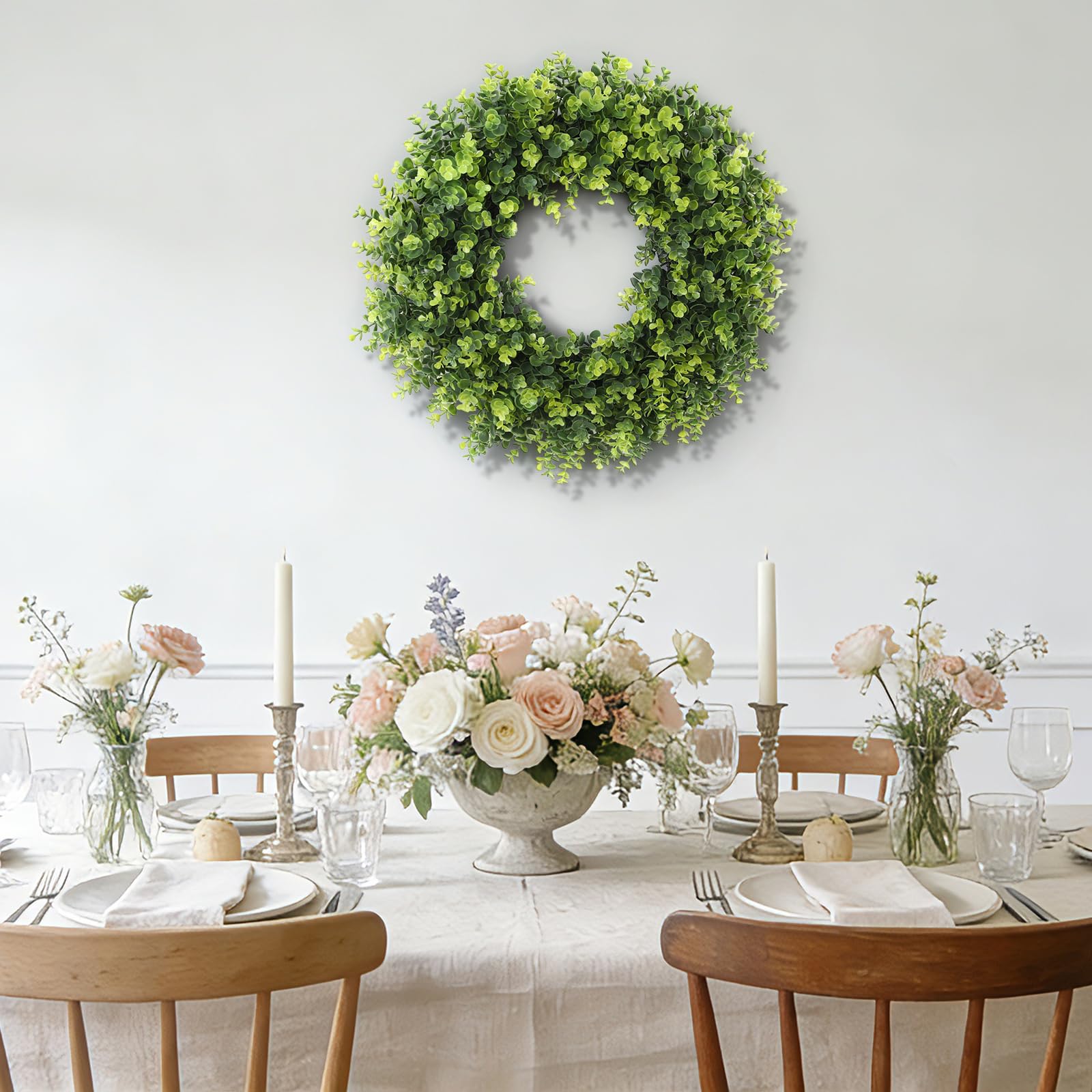 FestalMart boxwood wreath suitable for spring and summer celebrations.