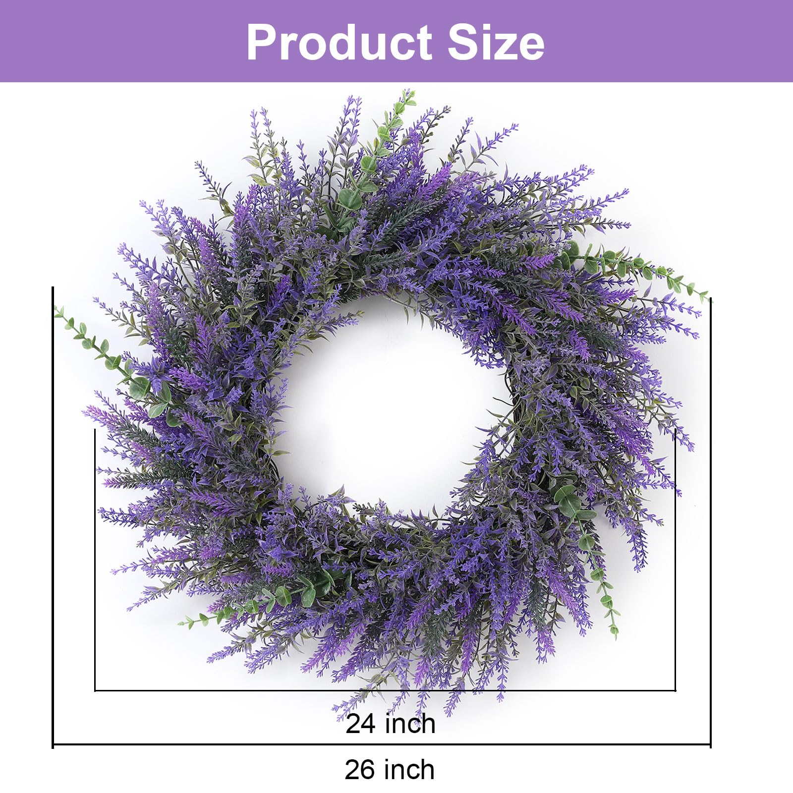 FestalMart full-layered lavender-eucalyptus design creates a lush, dimensional look on walls or mantels.