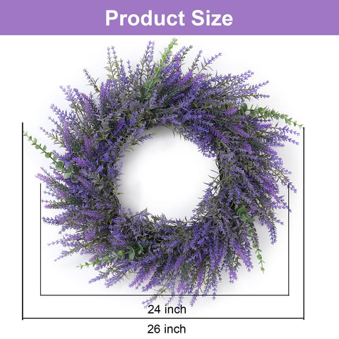 FestalMart full-layered lavender-eucalyptus design creates a lush, dimensional look on walls or mantels.