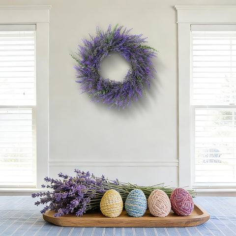 FestalMart lavender wreath designed for both seasonal display and year-round accent pieces.