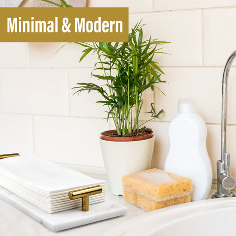 Fete bathroom decor accent that elevates any counter or vanity.