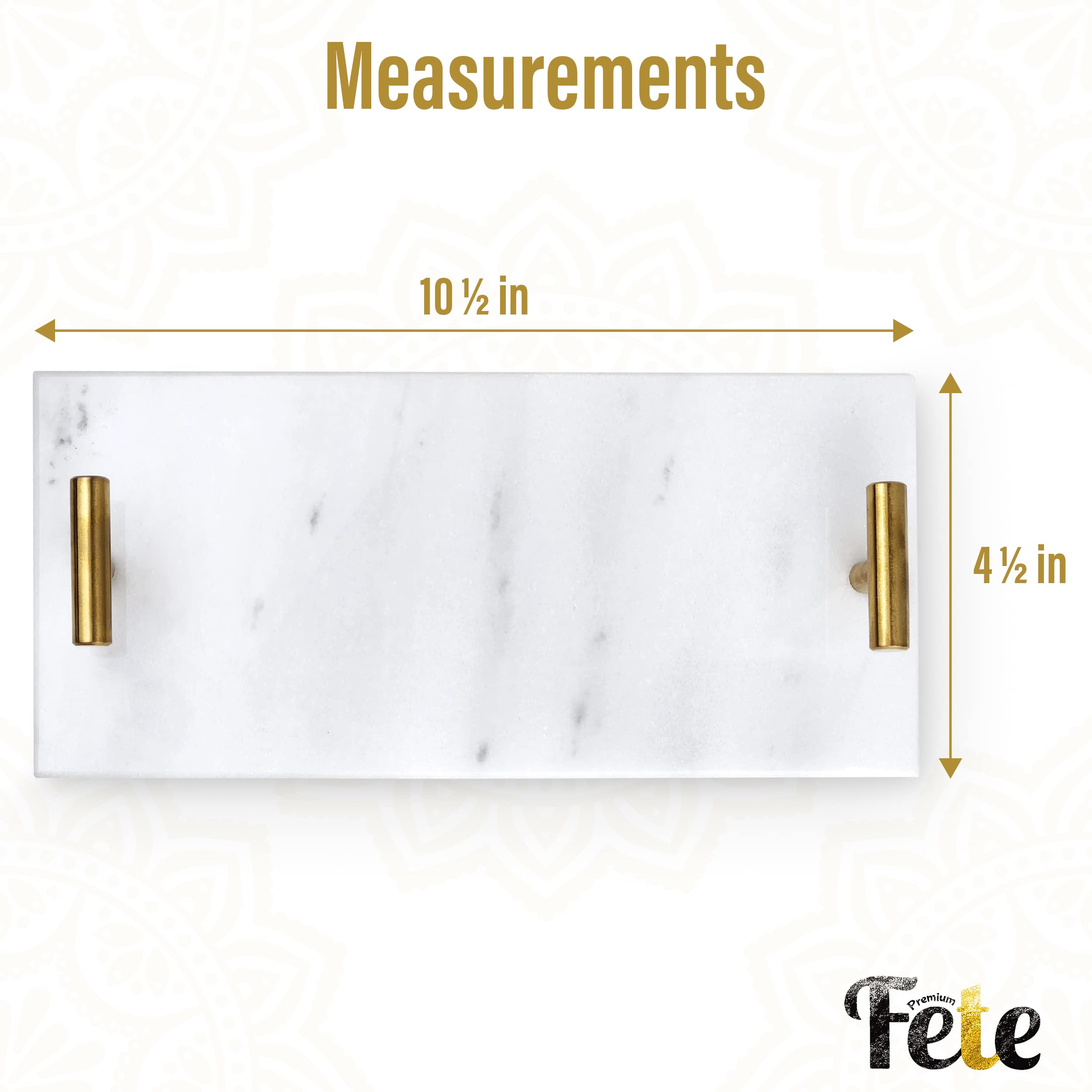 Fete white marble napkin tray closeup highlighting premium craftsmanship.