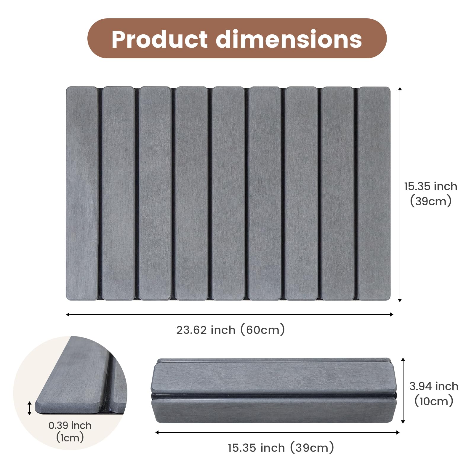 Fetriwer anti-slip mesh pad stabilizes the mat on a kitchen counter