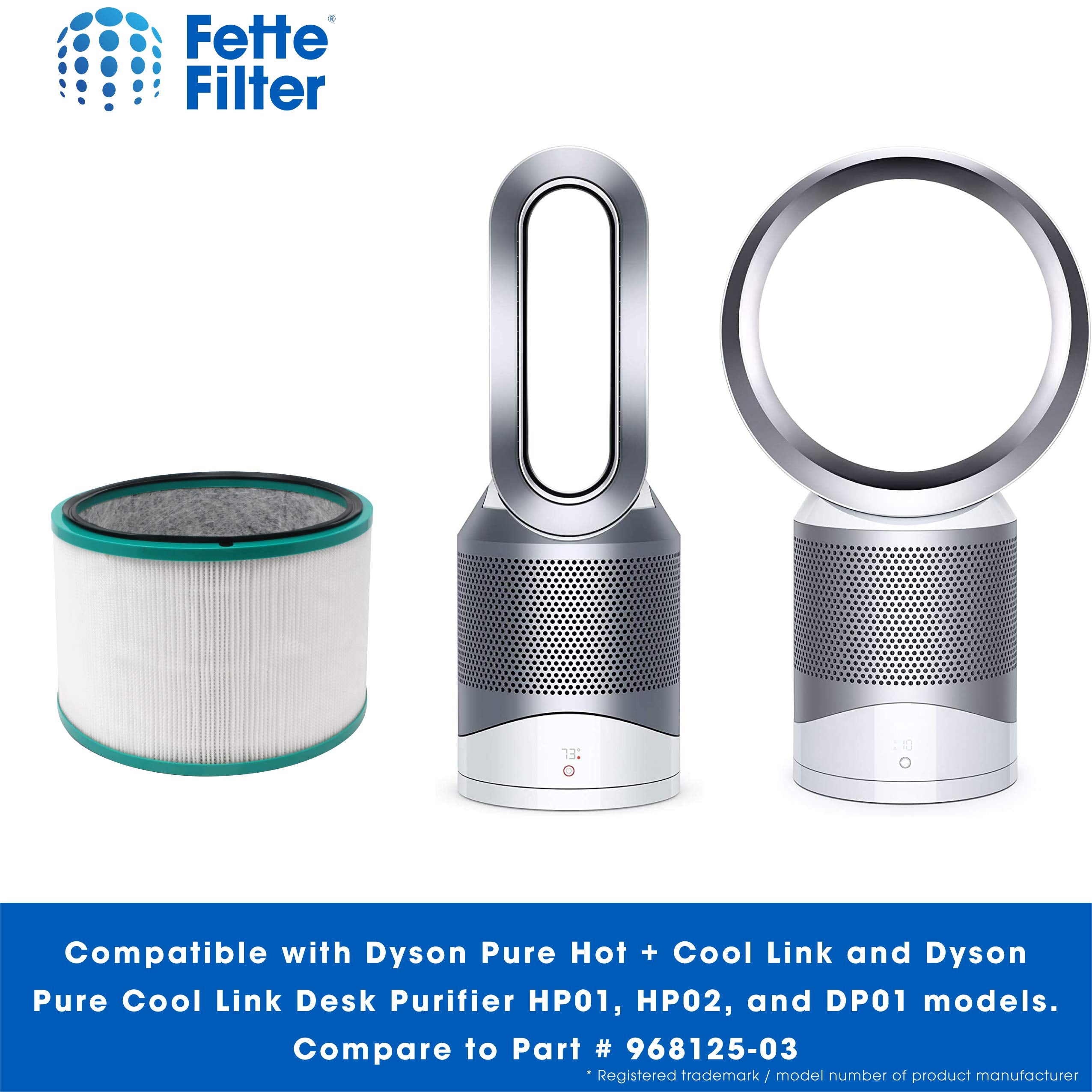 Fette Filter first-gen Dyson desk purifier 305214-01 compatible filter simplifies maintenance.
