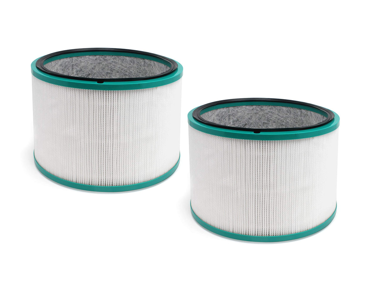 Fette Filter 360° glass filter for Dyson HP01 improves desk air purification.