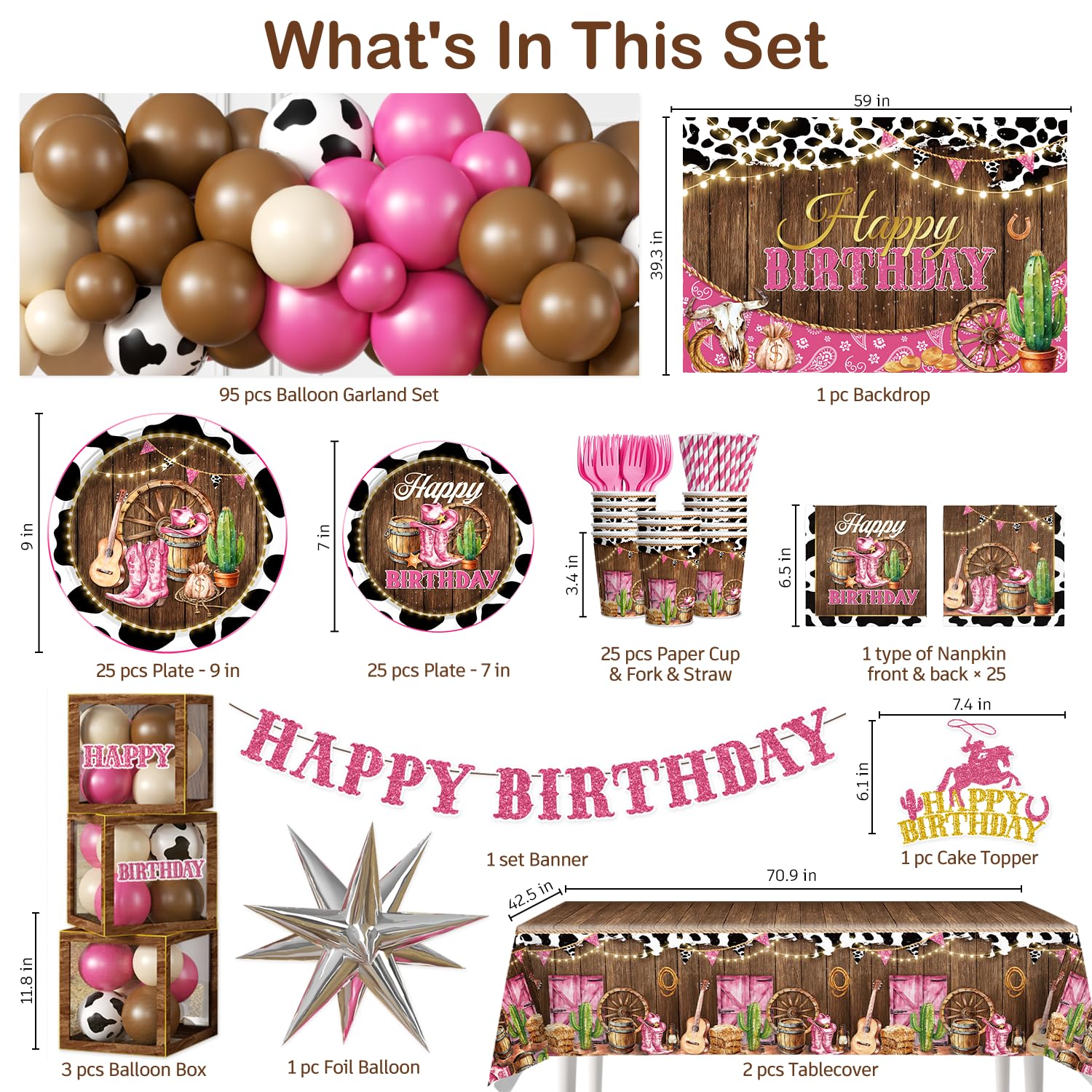 Fexivo balloon garland kit creates a cohesive, festive cowgirl atmosphere