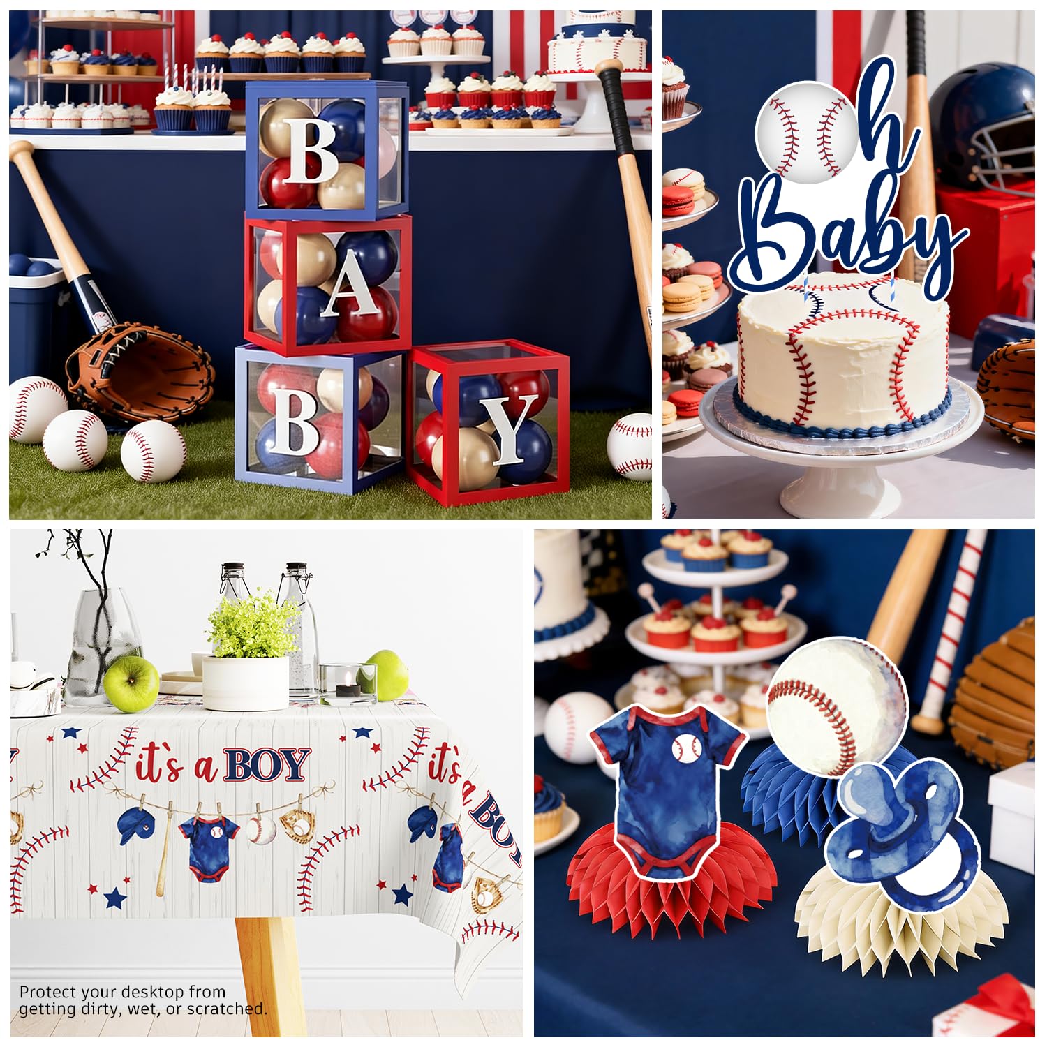 Fexivo baseball cake topper crowns the dessert with style.