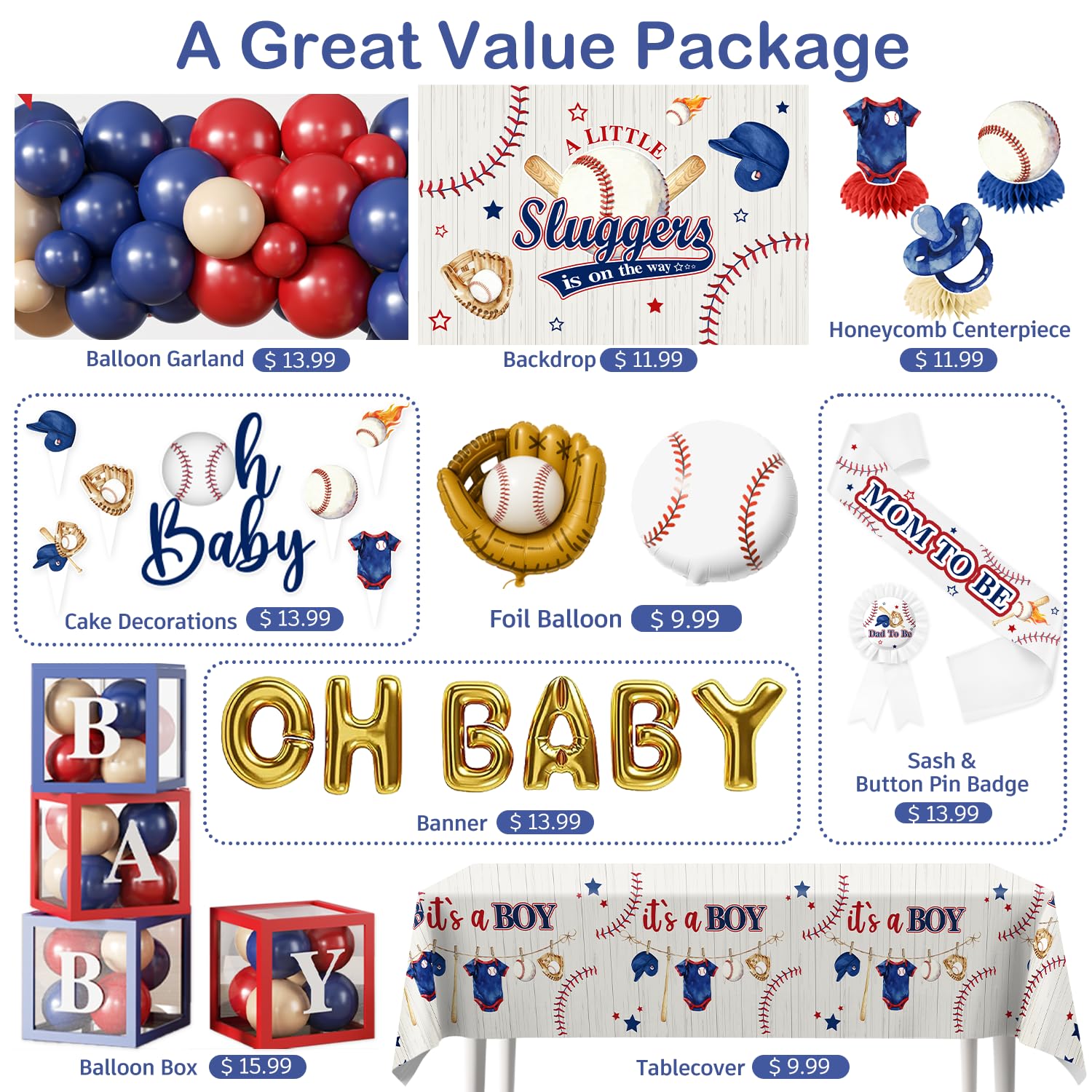 Fexivo baseball foil balloon enhances the sport-themed celebration.
