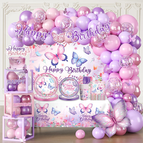 Fexivo butterfly birthday banner sets a festive tone for the party