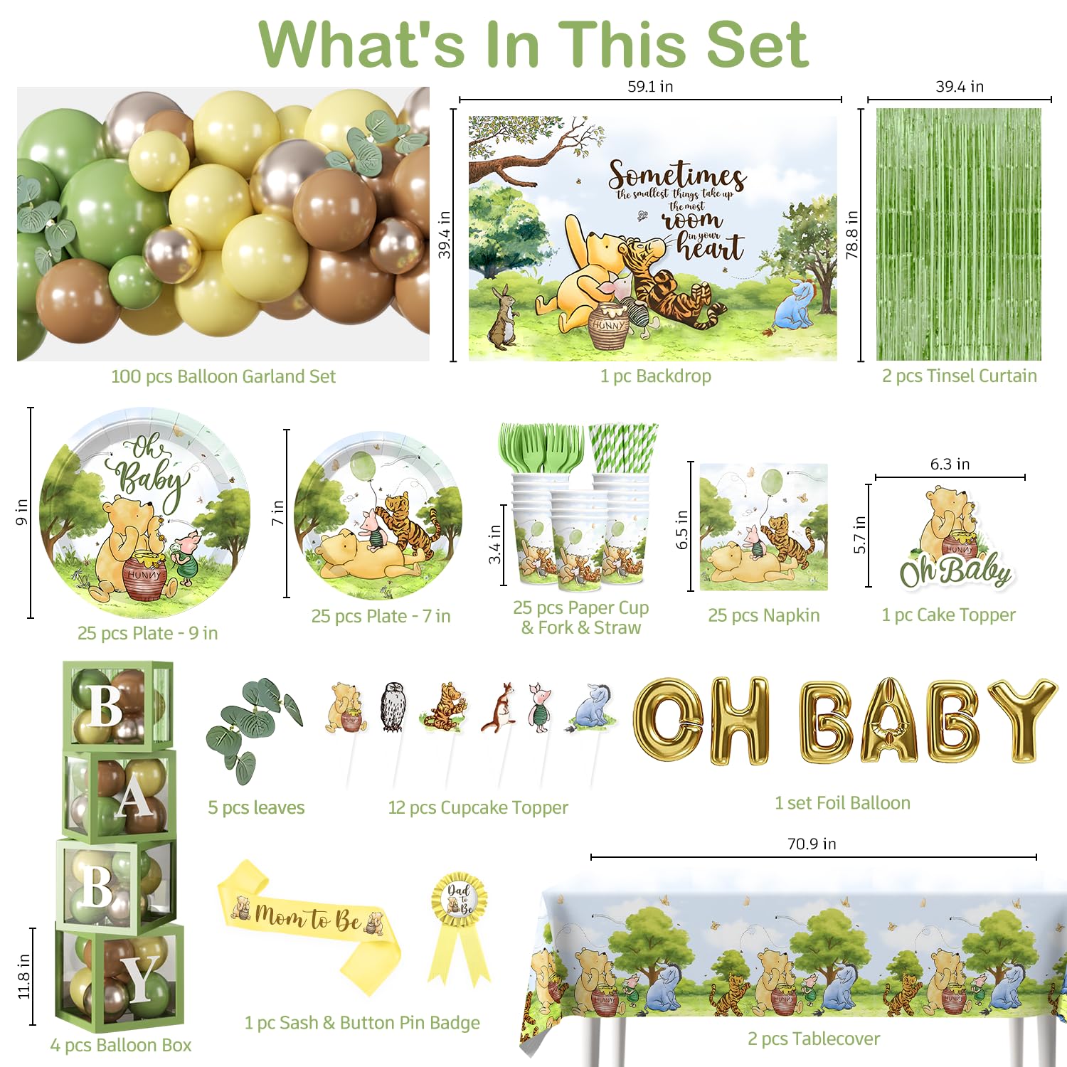 Fexivo classic bear backdrop creates a photo-worthy Pooh Bear party scene