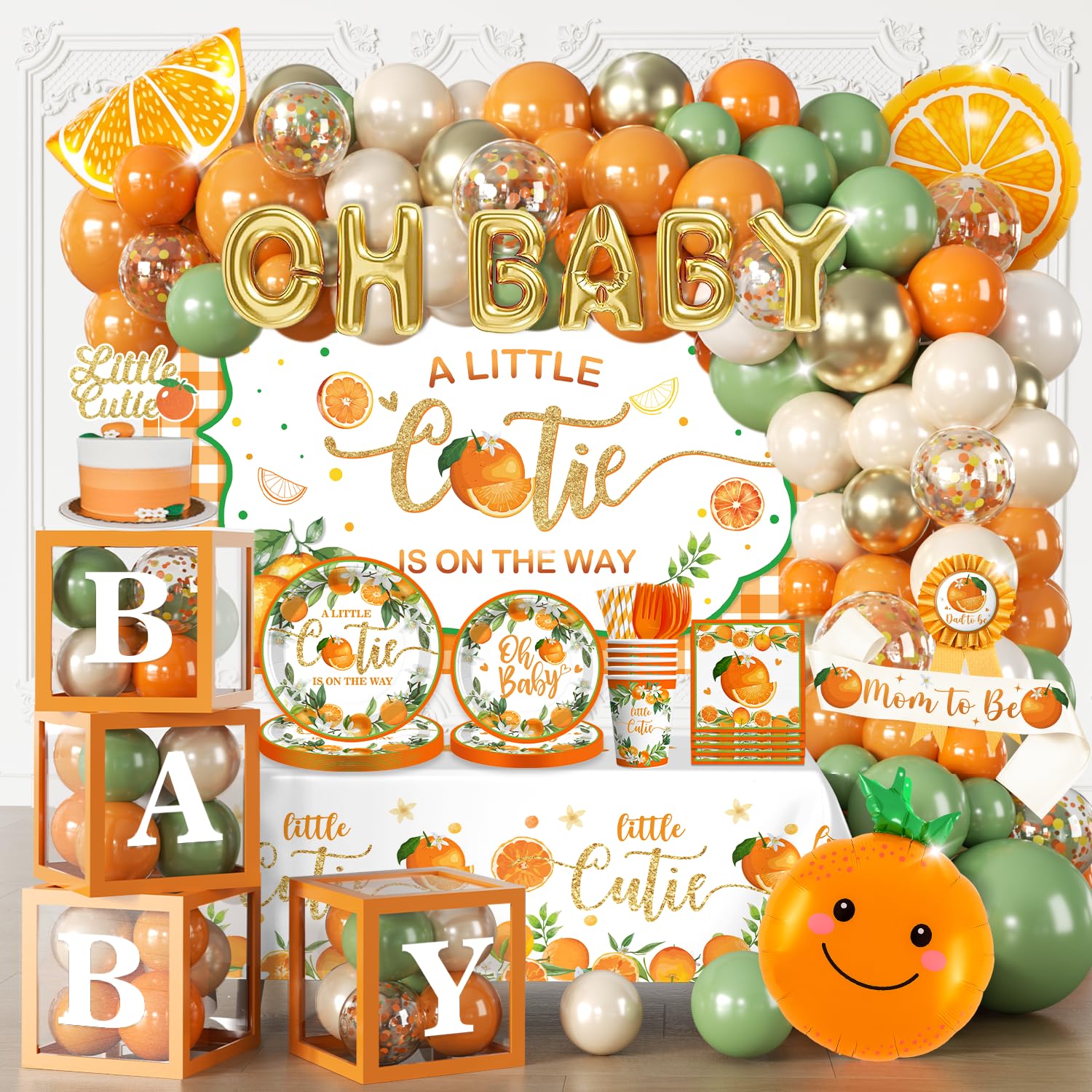 Fexivo little cutie balloon arch for a festive baby shower centerpiece