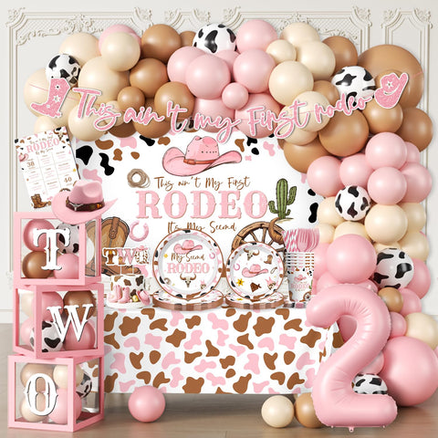 Fexivo Not My First Rodeo banner decor for a memorable second birthday