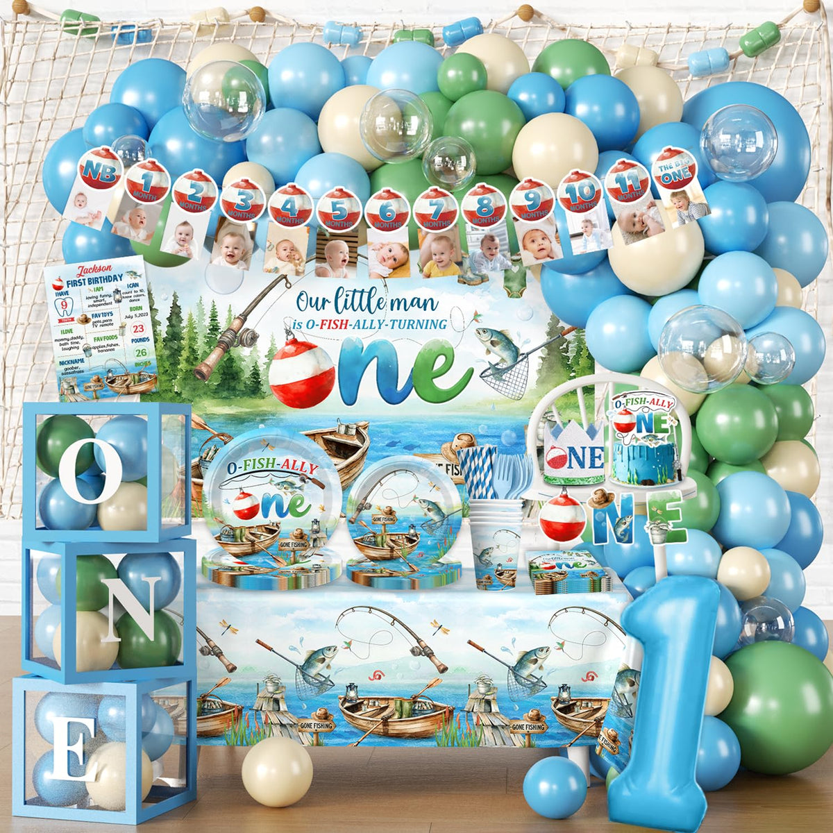 Fexivo Ofishally One balloon arch kit creates an instant festive first birthday backdrop.