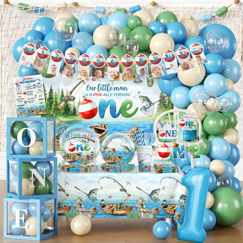 Fexivo Ofishally One balloon arch kit creates an instant festive first birthday backdrop.