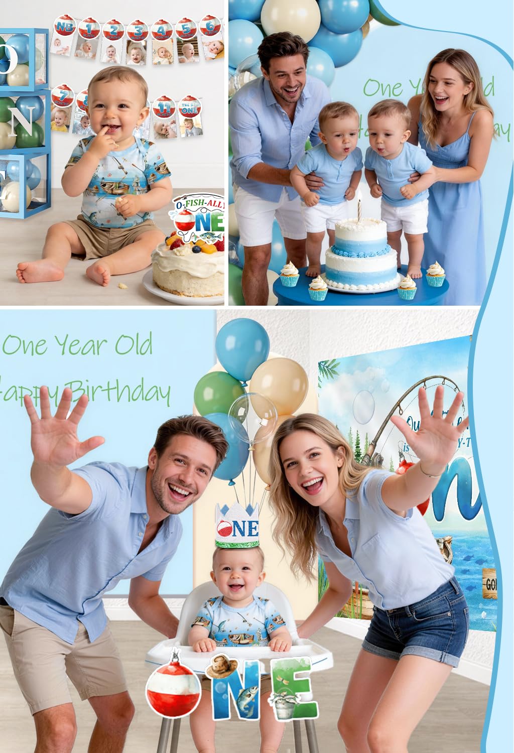 Fexivo Ofishally One banner cards celebrate the birthday milestone with themed flair.