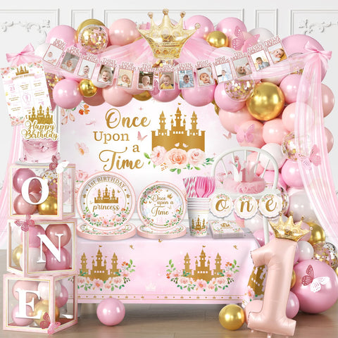 Fexivo princess first birthday banner for memorable photos and cohesive party styling