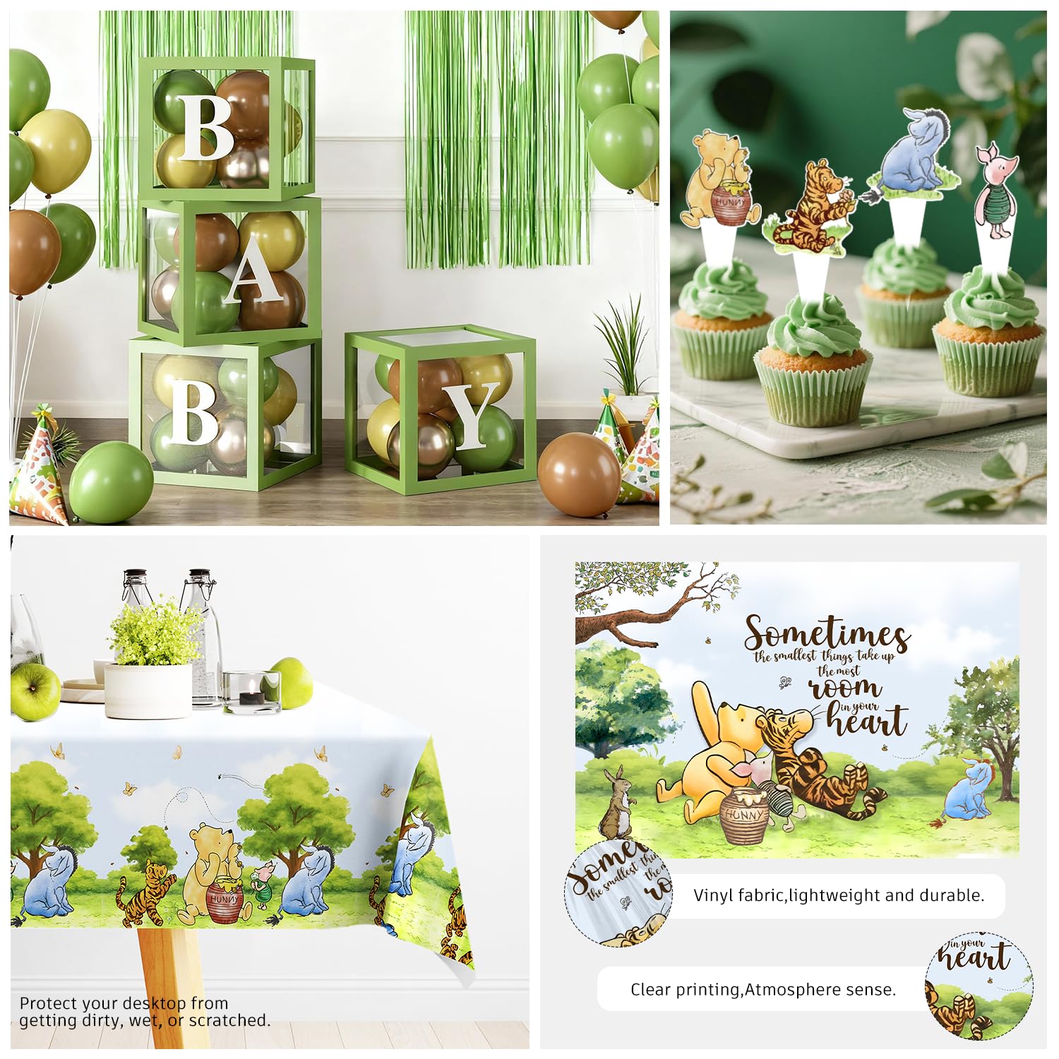 Fexivo rain curtains add dreamy layers to the bear themed decor