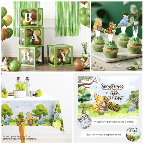 Fexivo rain curtains add dreamy layers to the bear themed decor