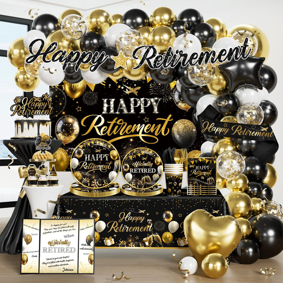 Fexivo retirement banner for a polished party photo backdrop
