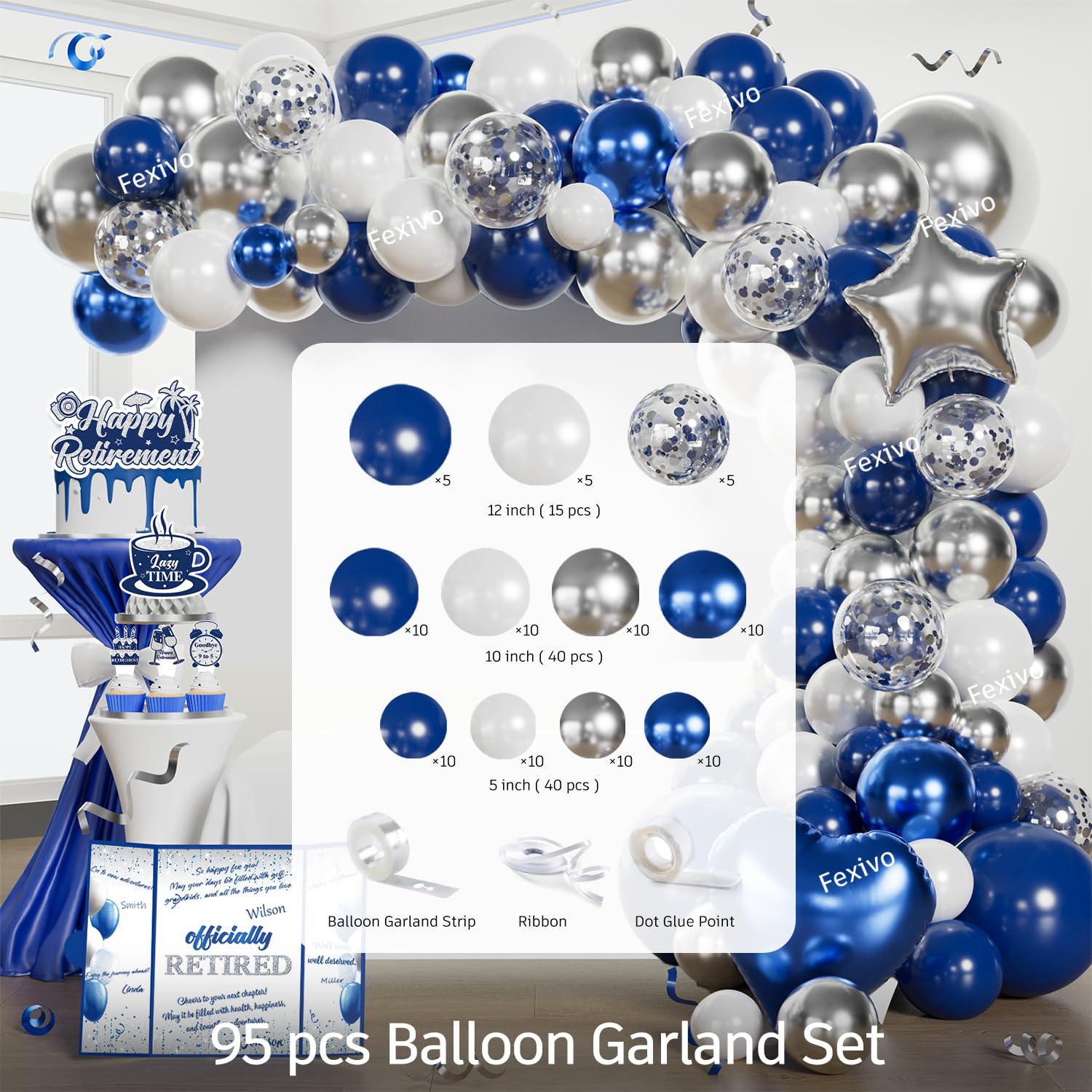 Fexivo star foil balloon enhances ceiling or arch accents.