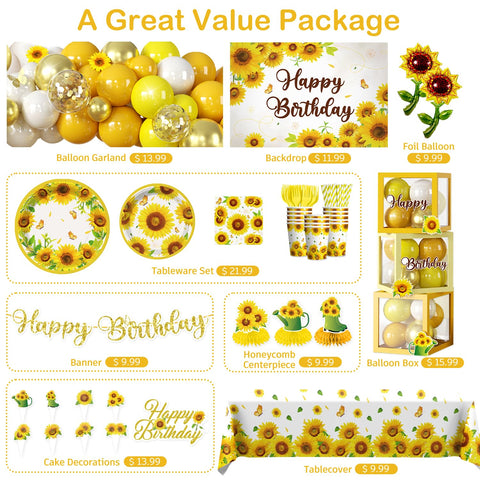 Fexivo sunflower birthday banner adds a welcoming, photogenic focal point
