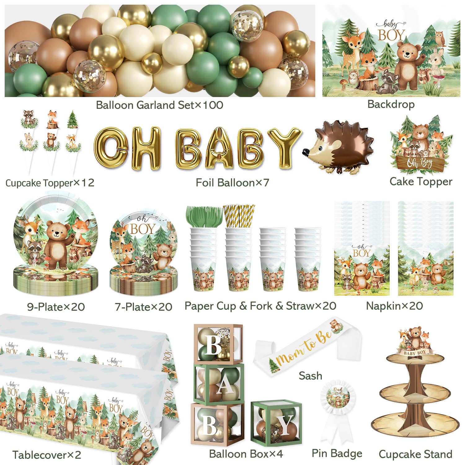 Fexivo woodland napkins add woodland charm with quick disposal