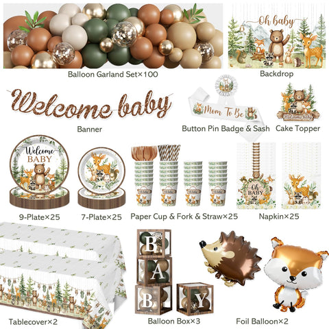 Fexivo forest creatures backdrop panel adds a charming focal point to the party.