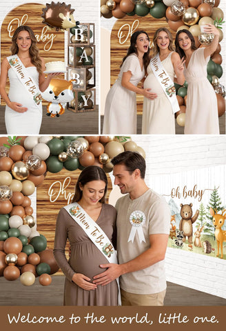 Fexivo dad-to-be badge fits right into the gender-neutral celebration vibe.