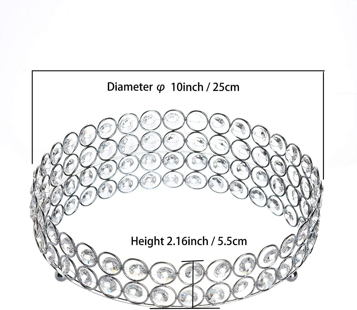 Feyarl crystal tray with mirrored surface closeup showing light-catching sparkle