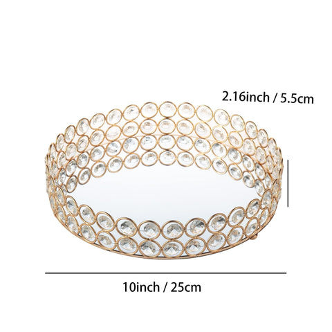 Feyarl vanity tray showing crystal beads and reflective base