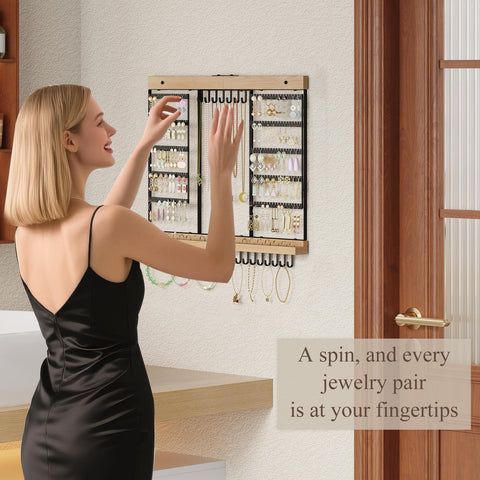 Feyejade organizer provides 180 earring holes and slots to prevent tangles.