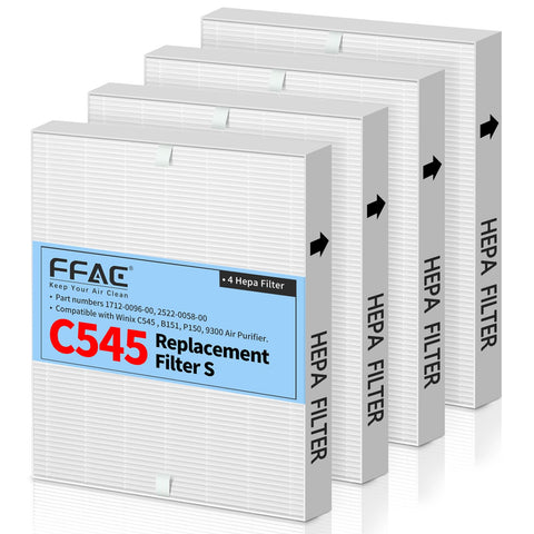 FFAC C545 replacement filter S pack for Winix C545, front view highlighting easy installation.