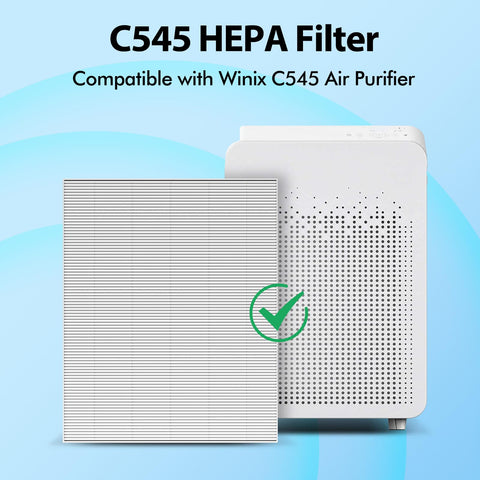 FFAC C545 filter pack side view emphasizing fit with Winix C545.