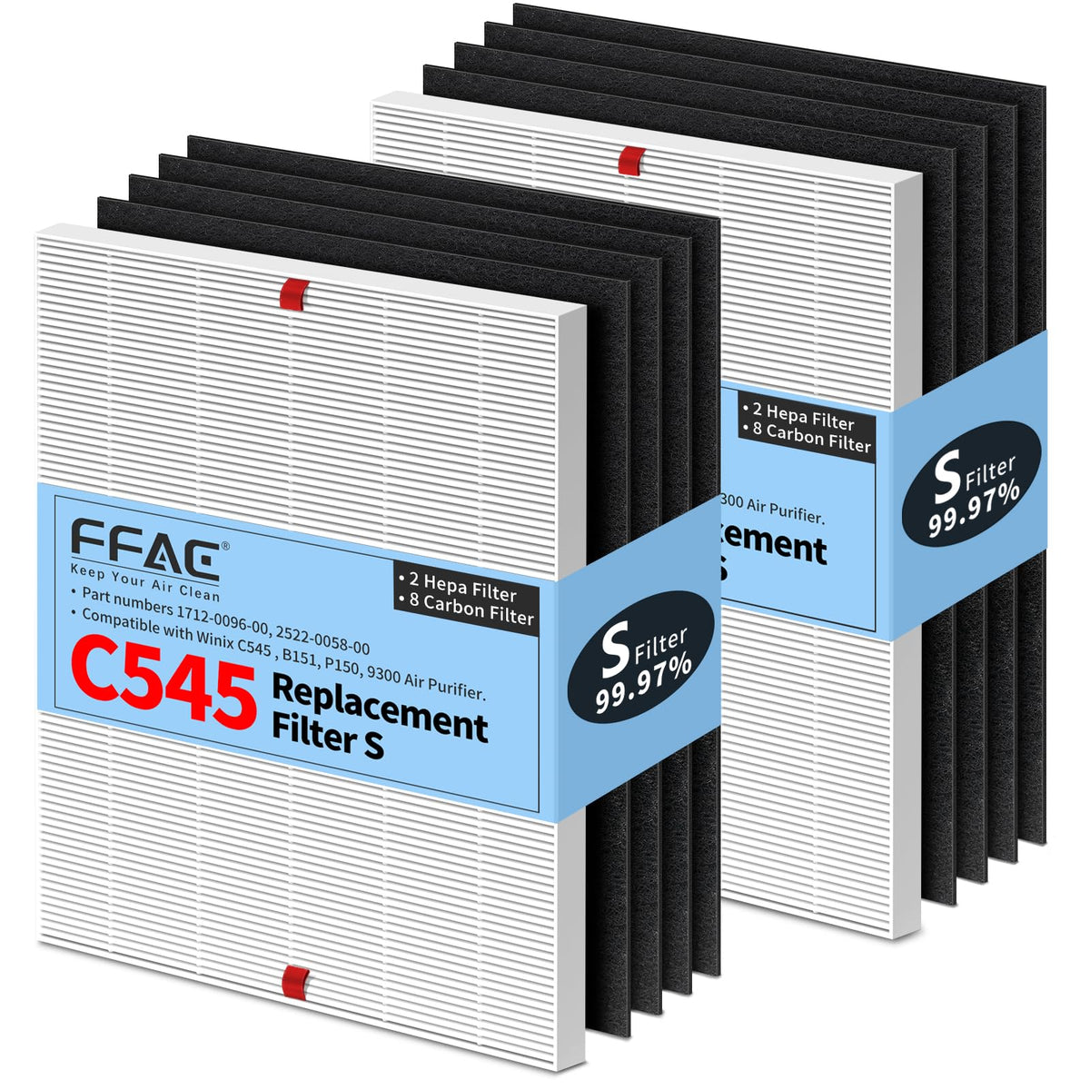 FFAC C545 HEPA filter pack front view, ready for replacement to refresh your air quality.