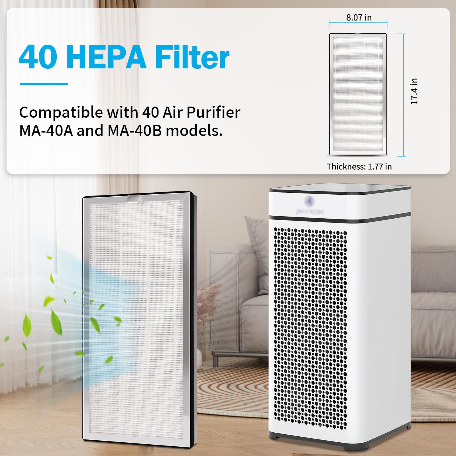 FFAC MA-40 true HEPA layer demonstrates 99.7 percent particle capture.